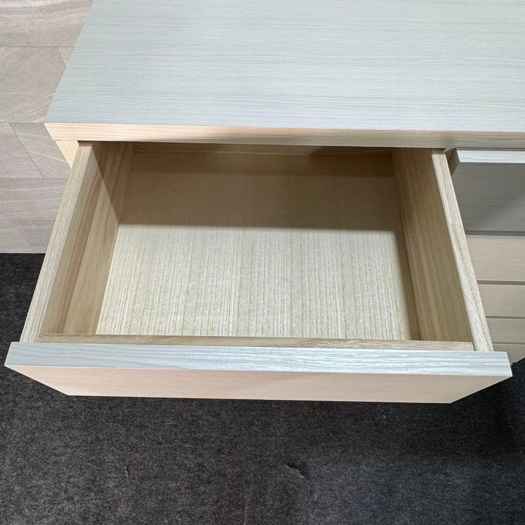 丸田木工 ウッドチェスト 幅104-6段 ホワイト 完成品 d3536 CUBE