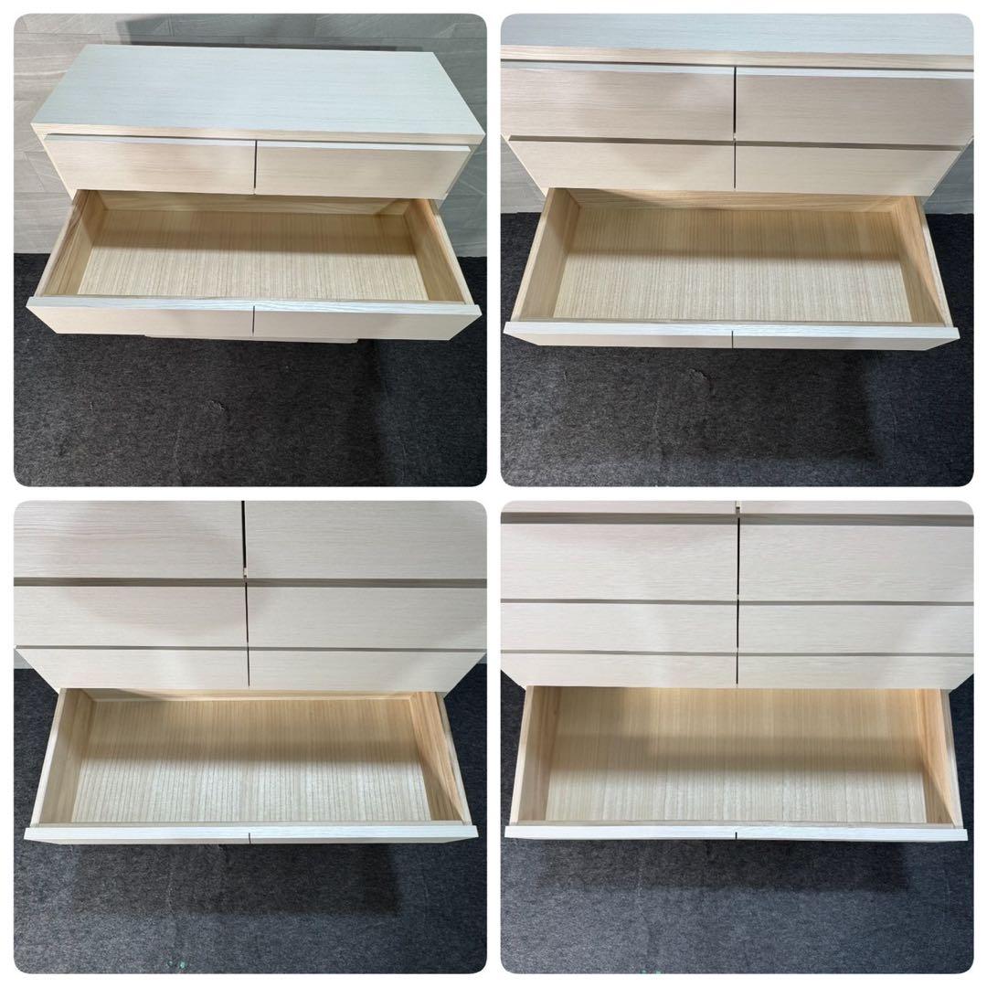 丸田木工 ウッドチェスト 幅104-6段 ホワイト 完成品 d3536 CUBE