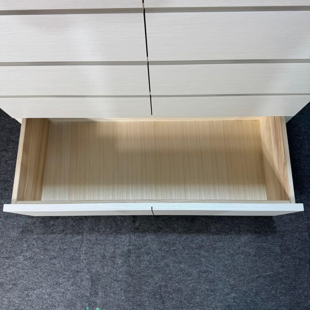 丸田木工 ウッドチェスト 幅104-6段 ホワイト 完成品 d3536 CUBE