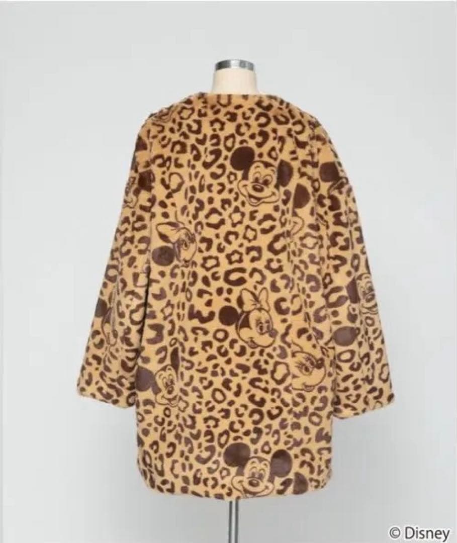 wcj ミッキー　ミニー　Disney レオパードデザインコート　ヒョウ柄