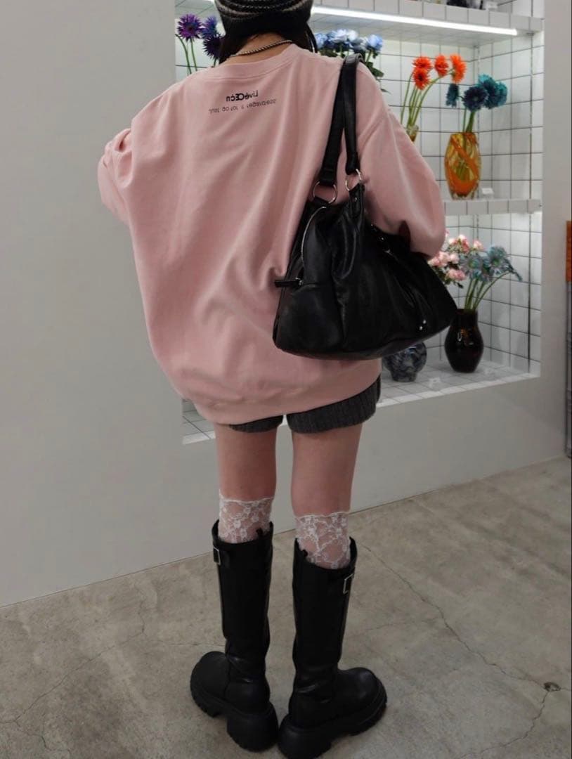 kastaneカスタネ山田yamada企画ウォッシュドロゴスウェット　ピンク