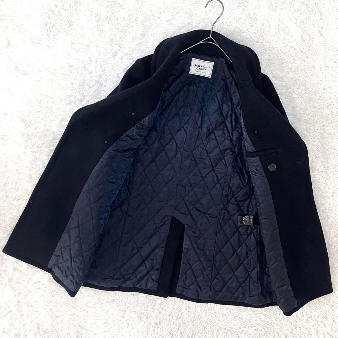 ドゥーズィエムクラス ウールメルトン Pコート キルティング 金ボタン 38