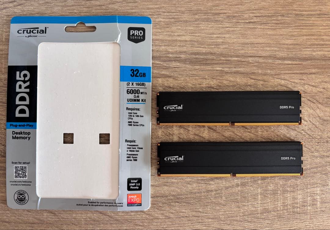 メモリー Crucial DDR5 32GB (2x16GB) 6000MT/s Pro