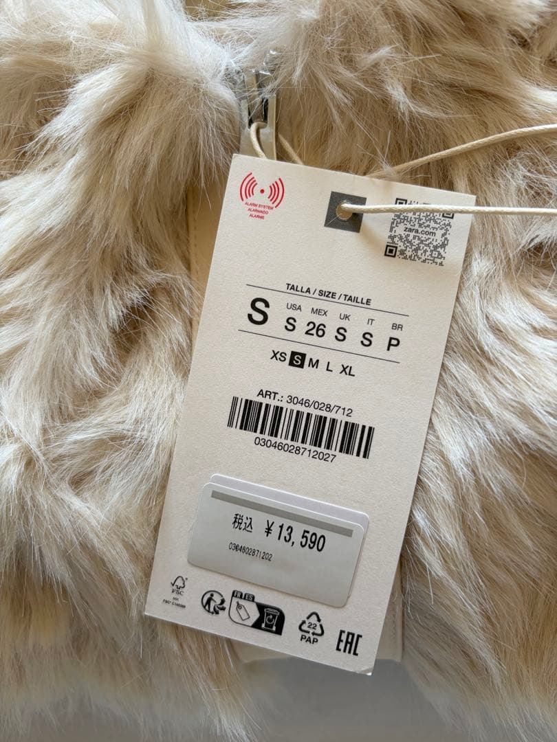 ザラ　フェイクファーボンバージャケット　S