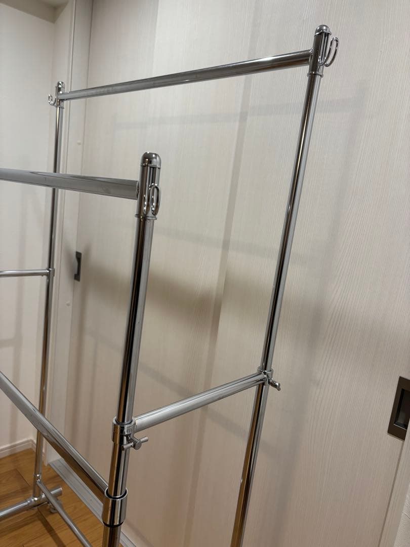 川口工器　ダブルハンガーラック　キャスター付き　幅110cm 総耐荷重180kg