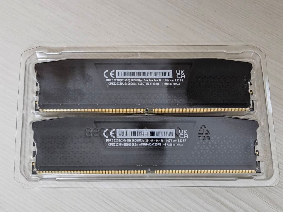 CORSAIR DDR5-6000MHz 32GB（16GB×2）メモリキット