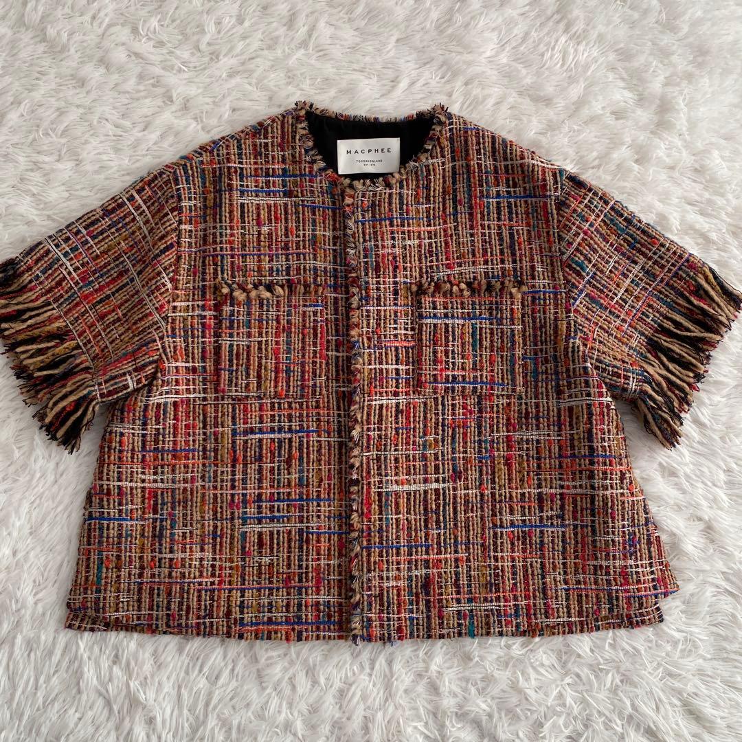 いわちゃん様ご予約品　　MACPHEE☆マルチツイード ラウンドカラージャケット