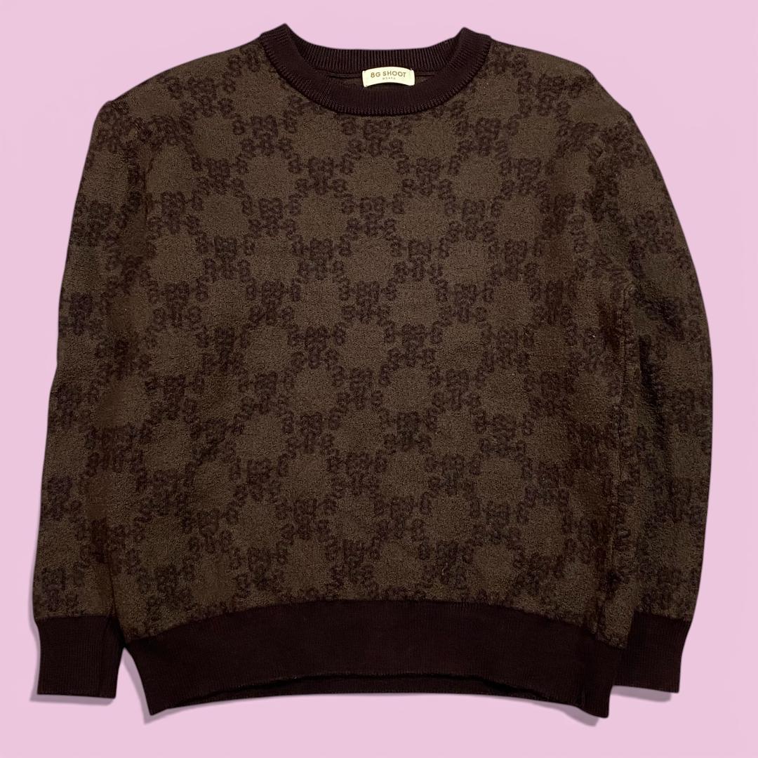 8G SHOOT エイジシュート 長袖 ニット セーター LL ブラウン ゴルフ