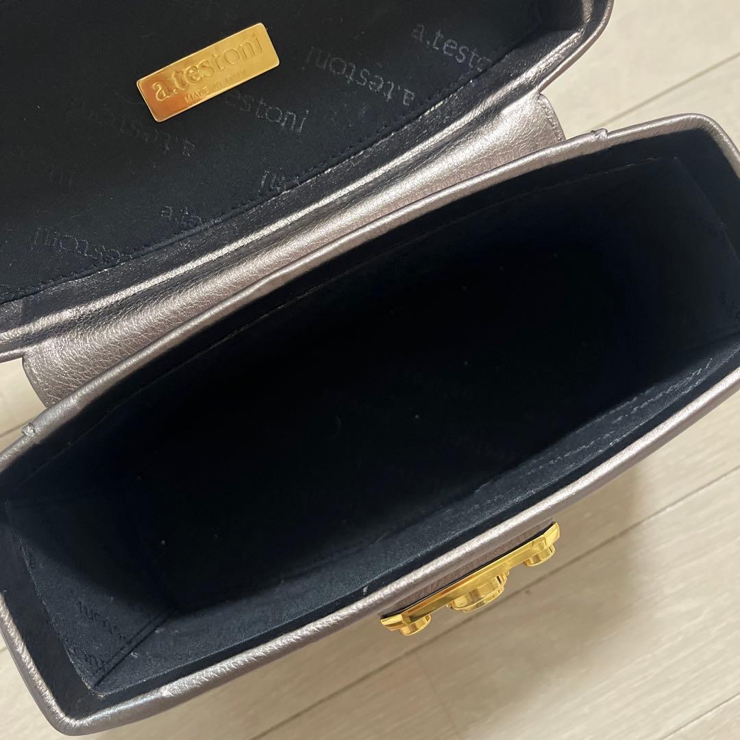 a.testoni テストーニレザー バニティバッグ