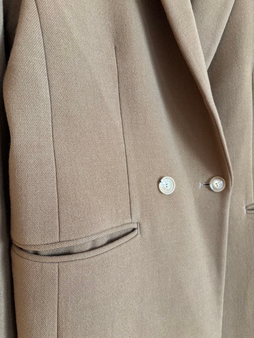 イエナ ウールイージージャケット テーラードジャケット ダブル　キャメル　38