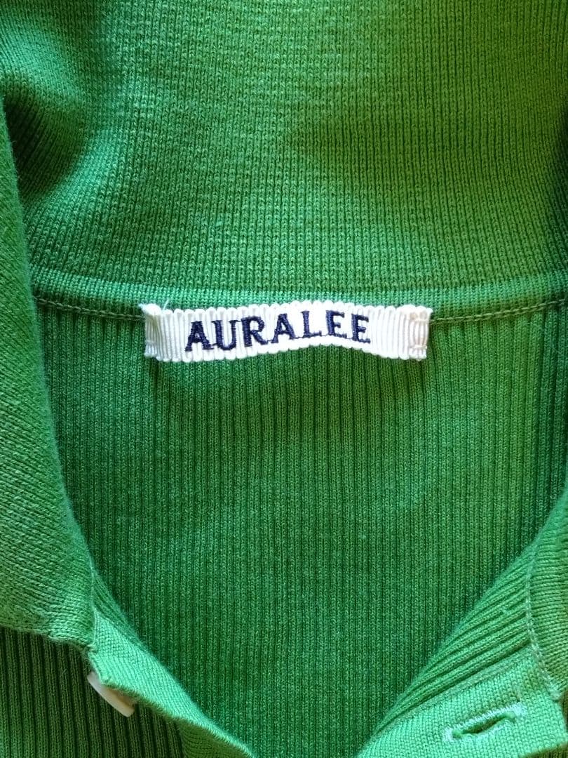 新品未使用 AURALEE リブニットポロシャツ 五分袖