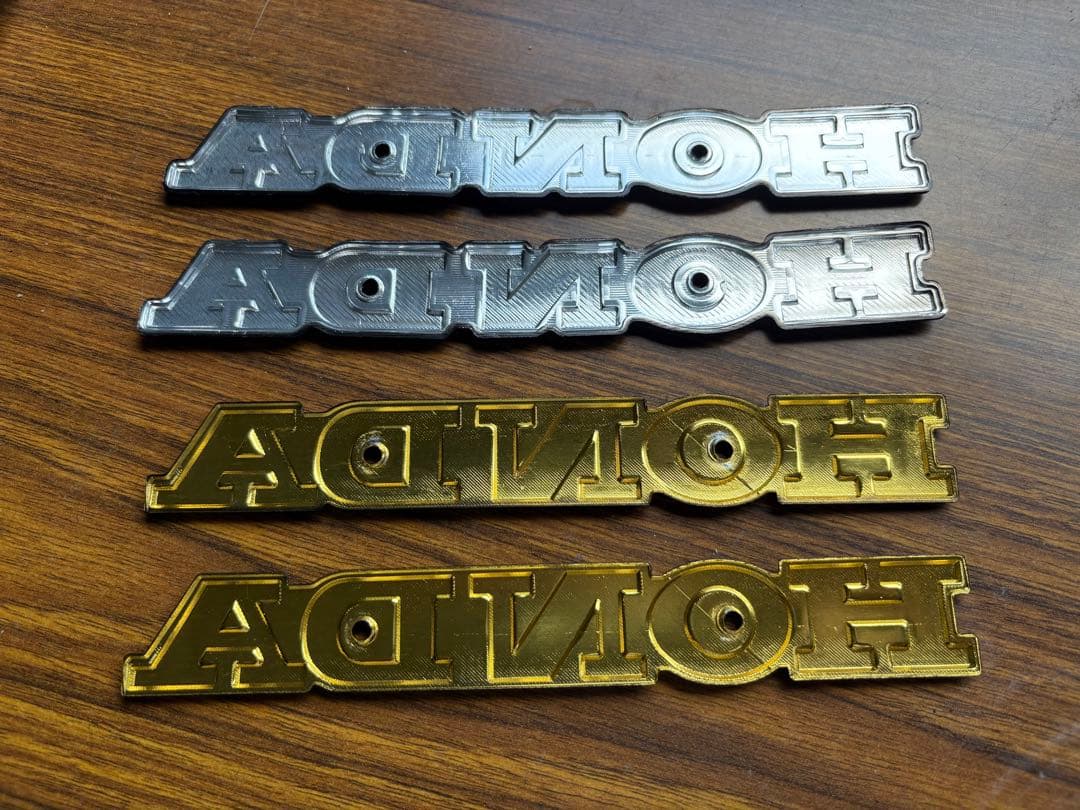 ホ*2様 ホンダ☆タンクエンブレム☆アルミ製ゴールド☆CB400FCB250T4