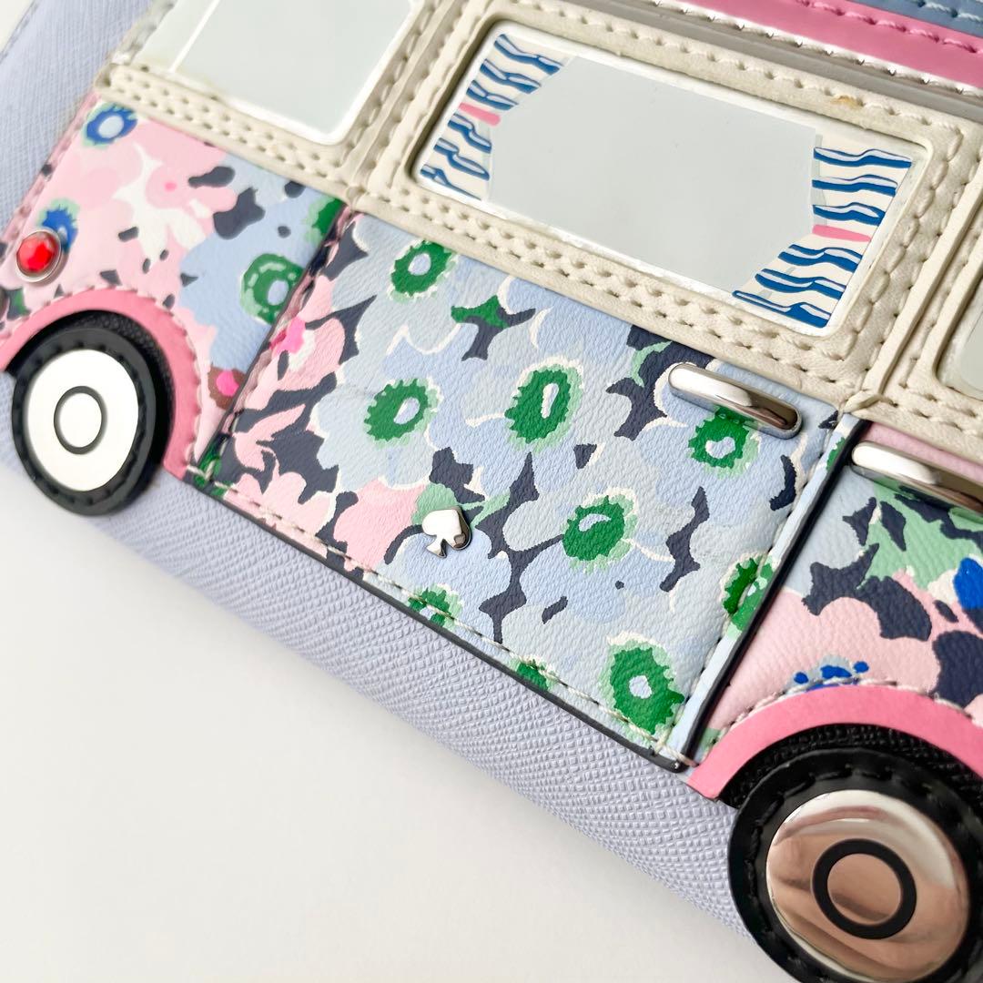 ケイトスペード 長財布 バン バス 車 花柄 モチーフ レザー 新品