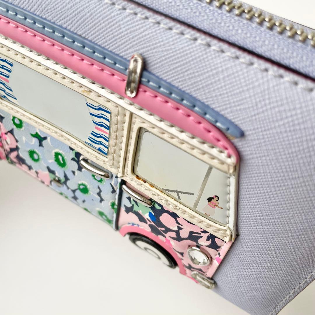 ケイトスペード 長財布 バン バス 車 花柄 モチーフ レザー 新品