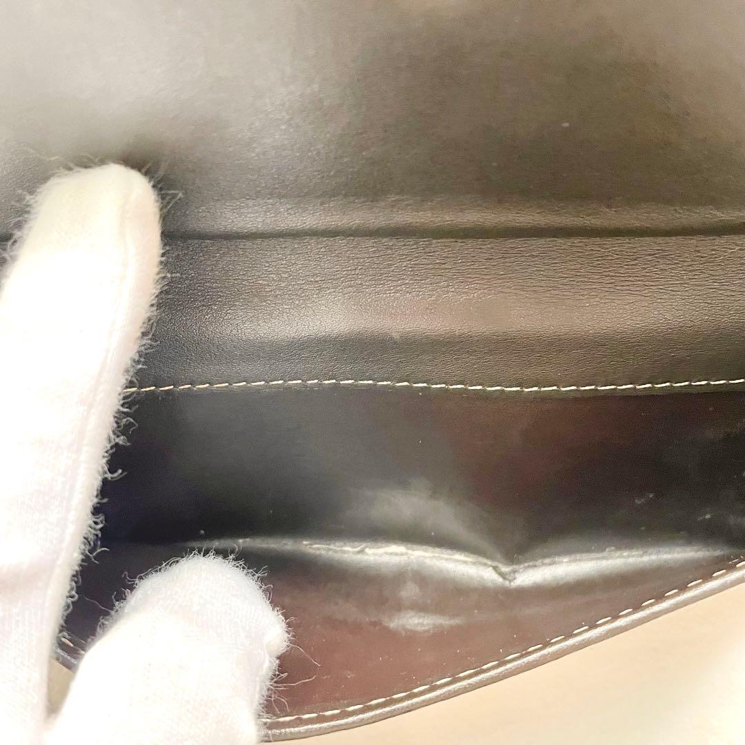 GUCCI グッチ 長財布 GGキャンバス ロゴプレート ブラウン 1201-⑦