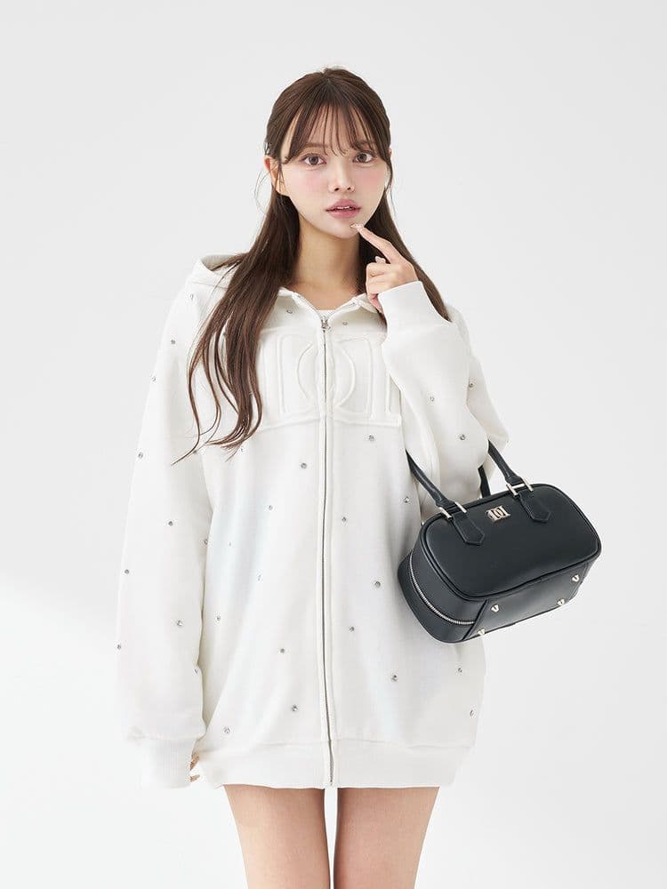 Darich ダーリッチ DDロゴビジューパーカー(WHT)