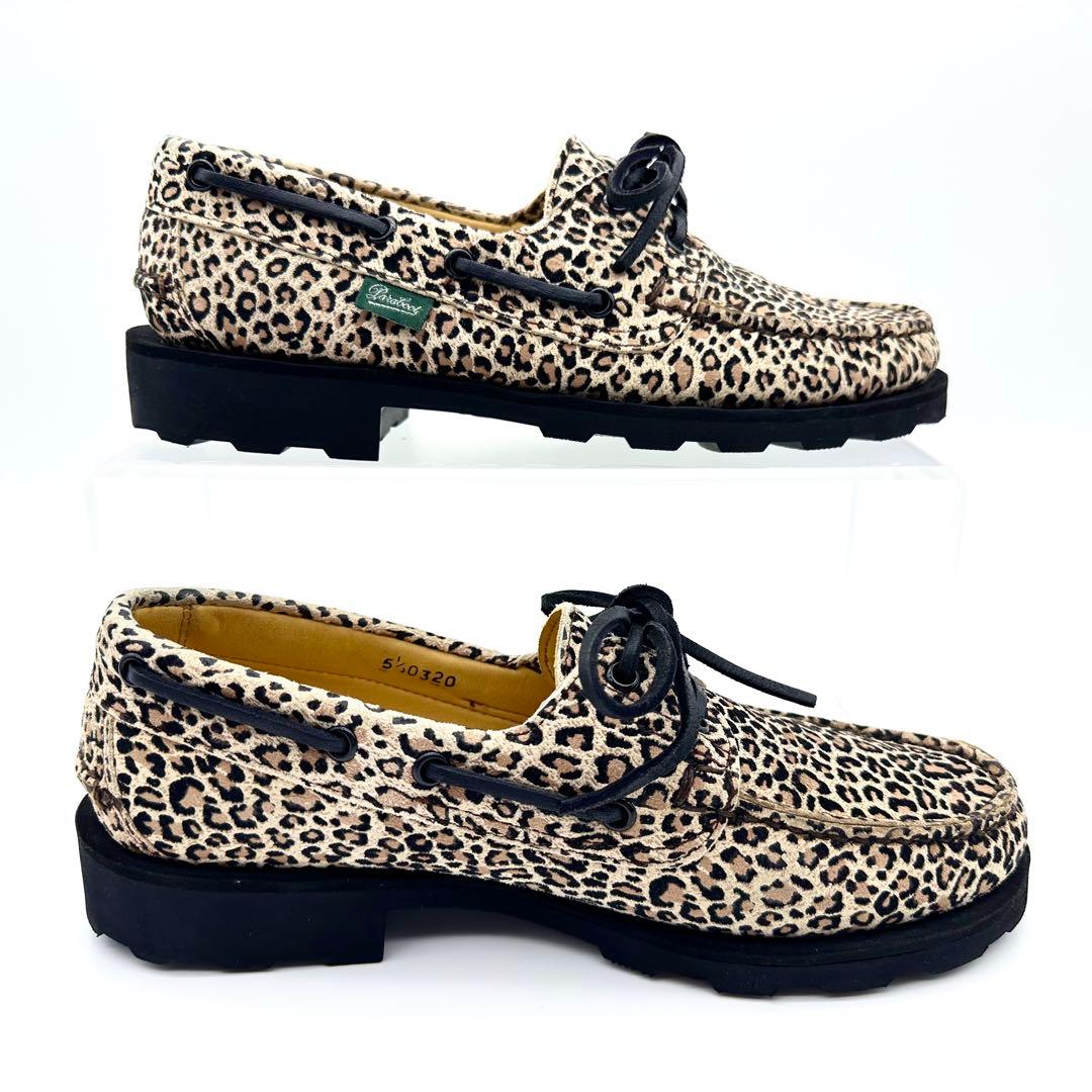 【極美品】パラブーツ MALO デッキシューズ レオパード レザー UA別注