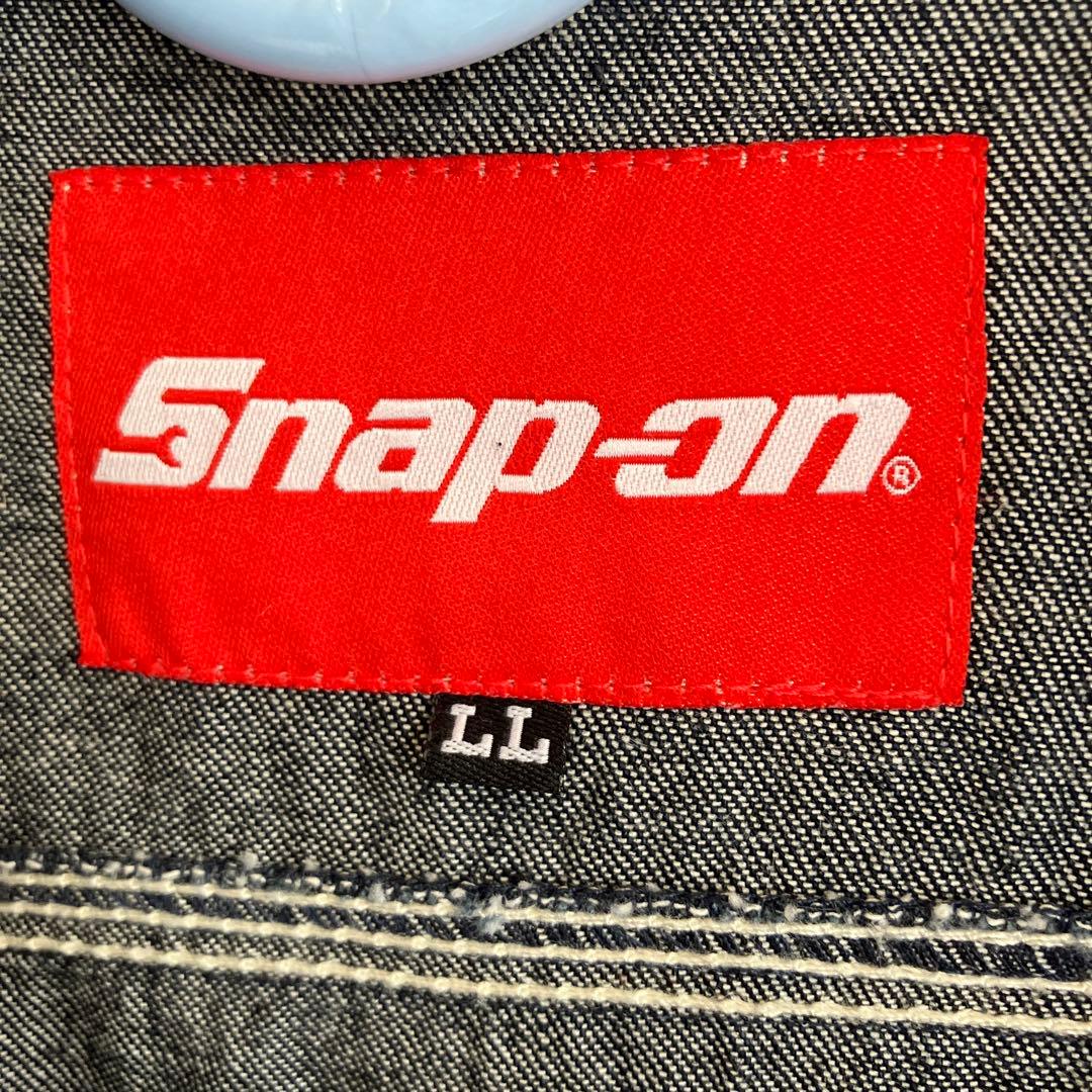 Snap-on ダークデニム オーバーオール