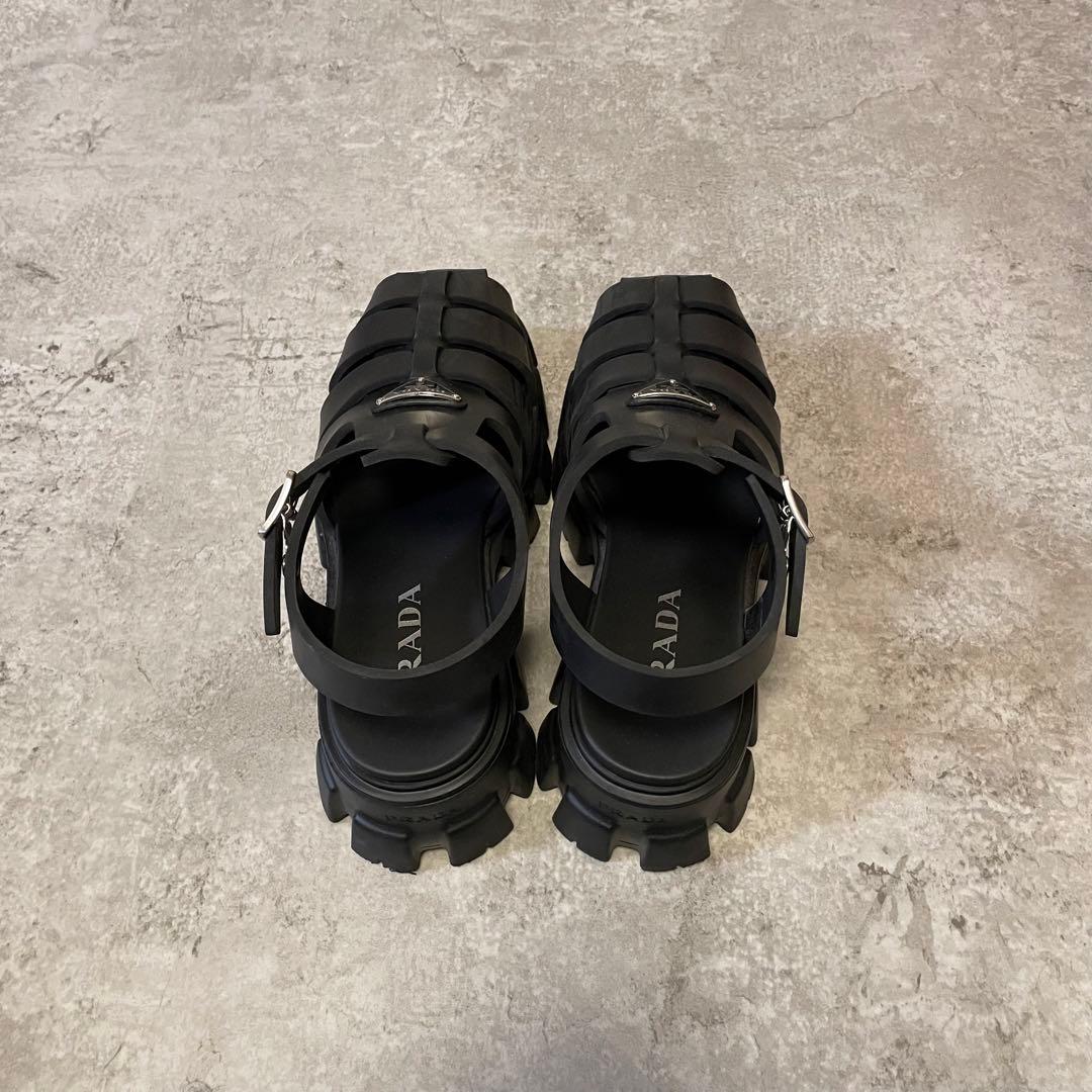 専用PRADA モノリス ラバー サンダル Black プラダ