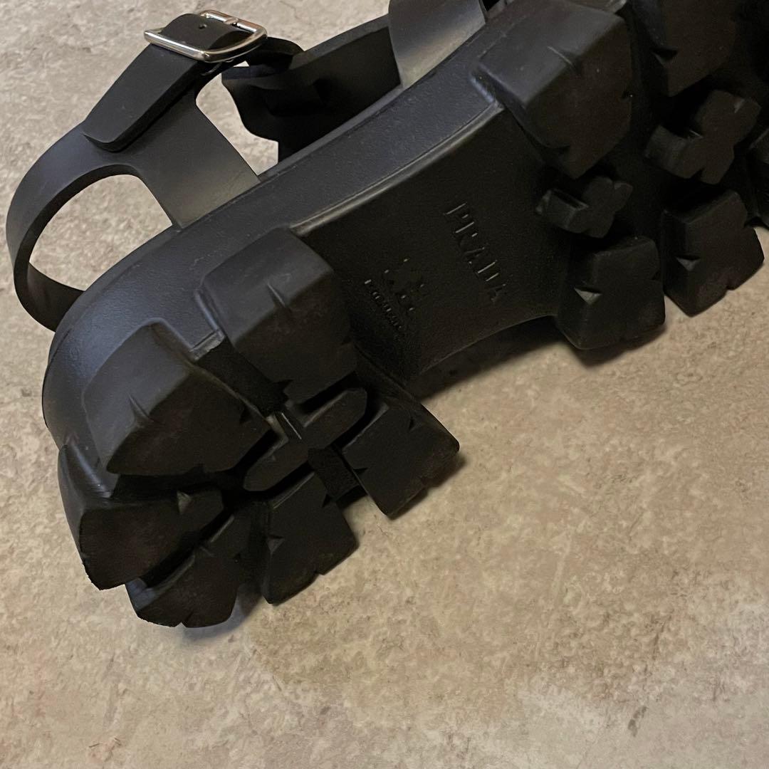 専用PRADA モノリス ラバー サンダル Black プラダ