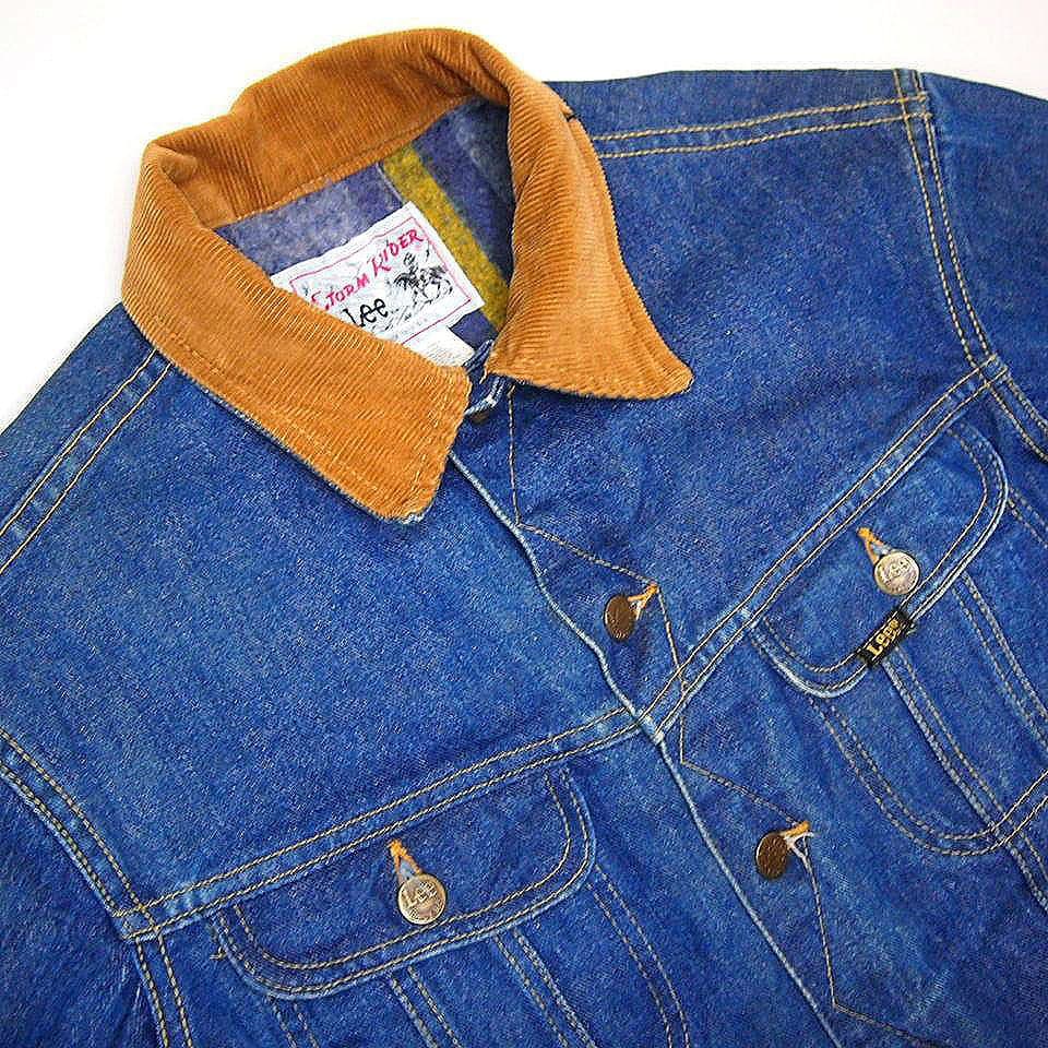 70s80s★USA製　Lee STORM RIDER　縦縞　デニムジャケット