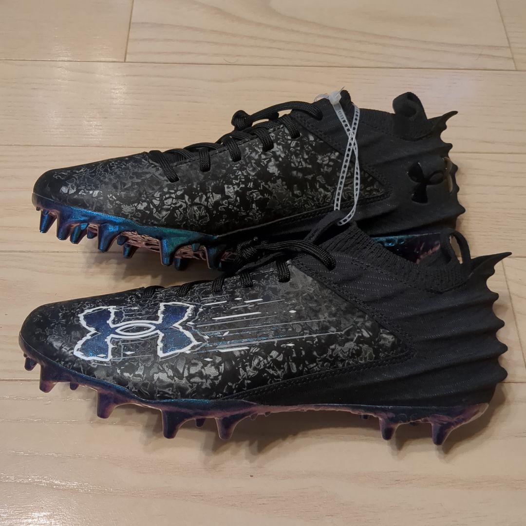 アメフト　スパイク　28センチ　アンダーアーマー　黒