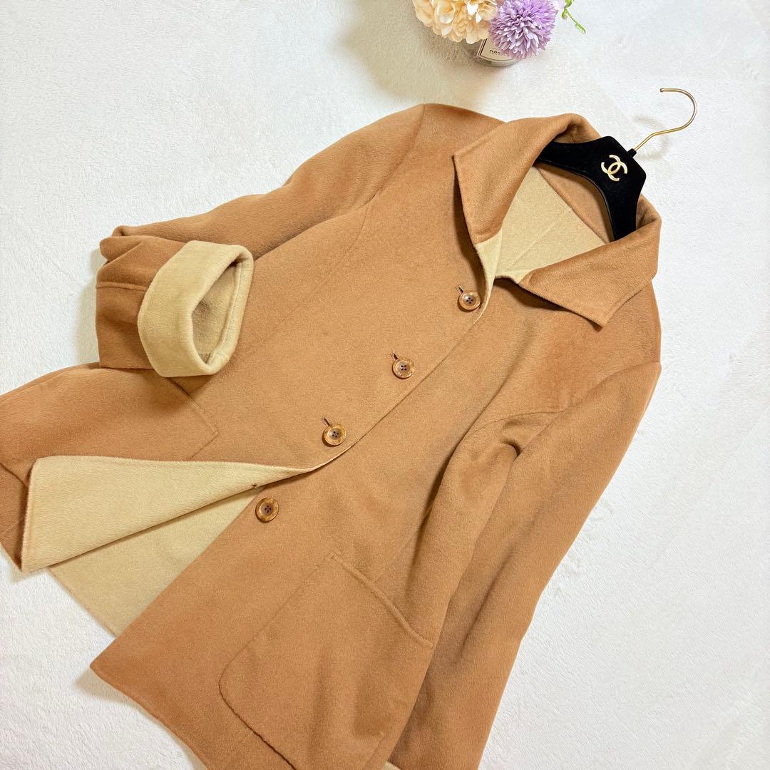 Leilian 15＋ 大きいサイズ ダブルフェイス ハーフコート キャメル