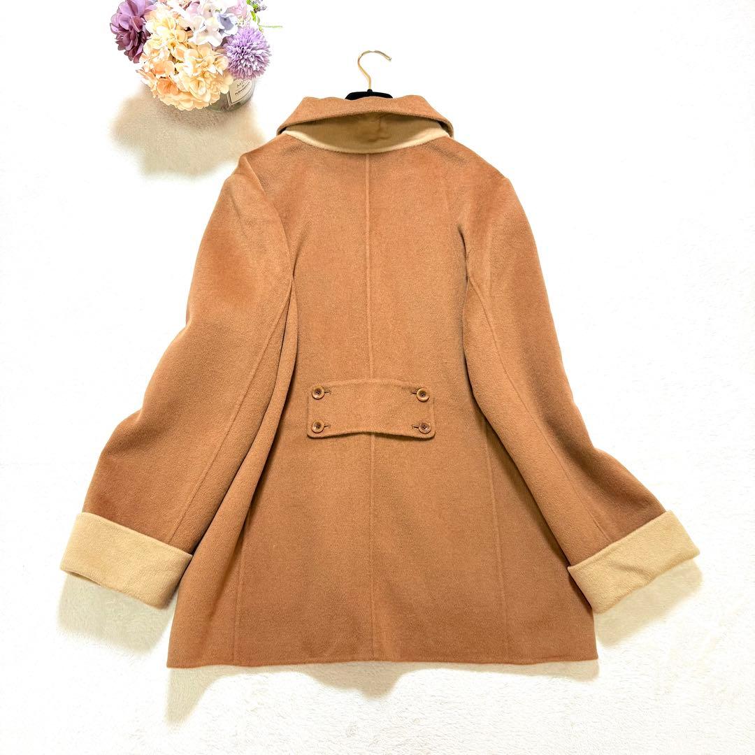 Leilian 15＋ 大きいサイズ ダブルフェイス ハーフコート キャメル