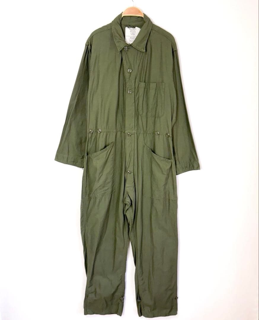 80s 米軍 コットンサテン ジャンプスーツ カバーオール つなぎ S38