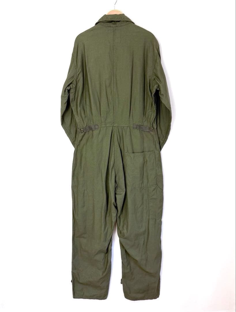 80s 米軍 コットンサテン ジャンプスーツ カバーオール つなぎ S38