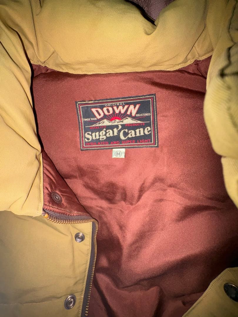 sugar cane シュガーケーン　ダウンベスト　レザー　ブラウン