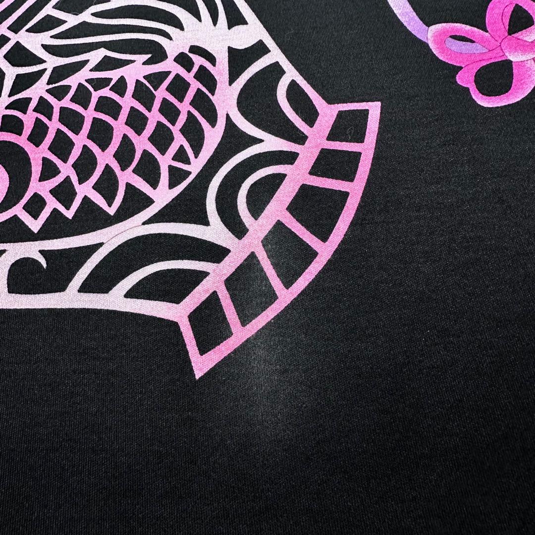 希少 XL✨LEONARD カットソー トリム 総柄 花柄 LL 黒 ピンク