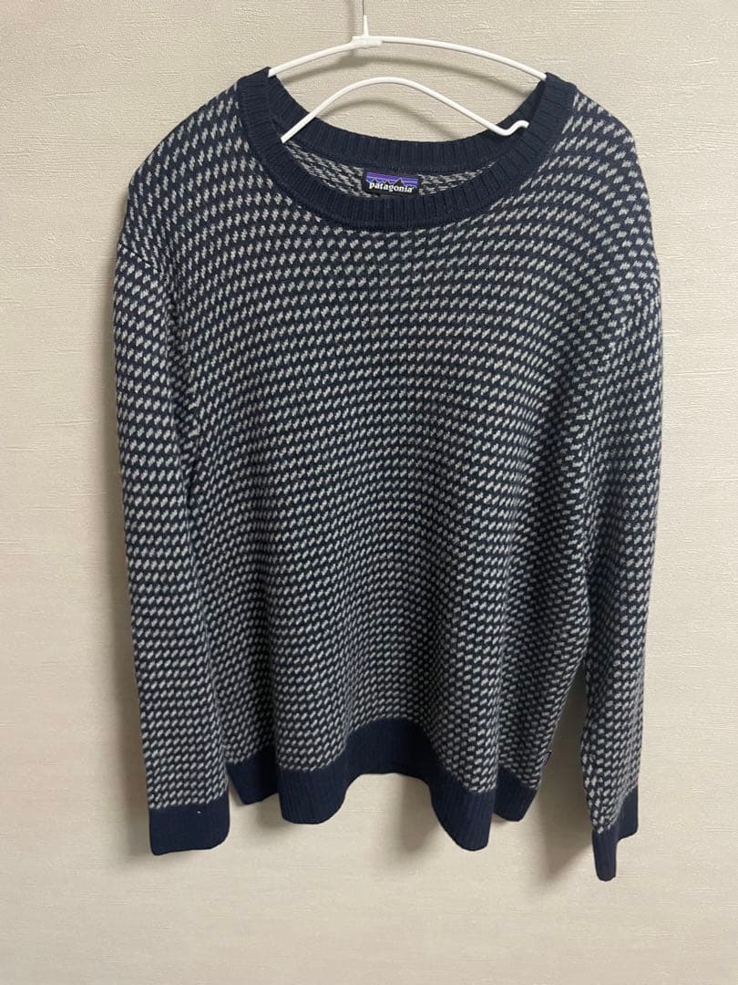 パタゴニア　メリノ クルーネック セーター　バーズアイ　ネイビー　XXL