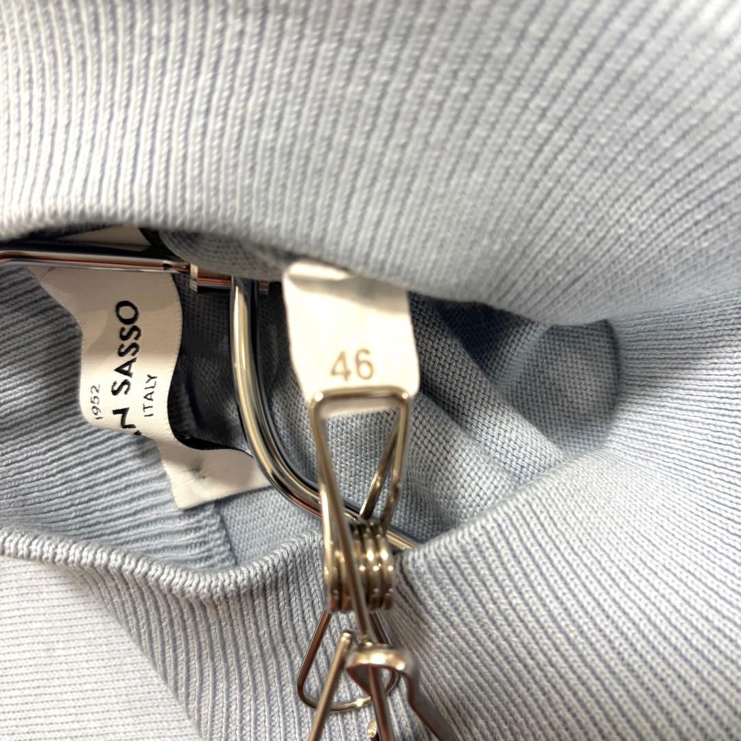 グランサッソ 12G ソフトコットン モックネック46 アイスグレー定価3.3万