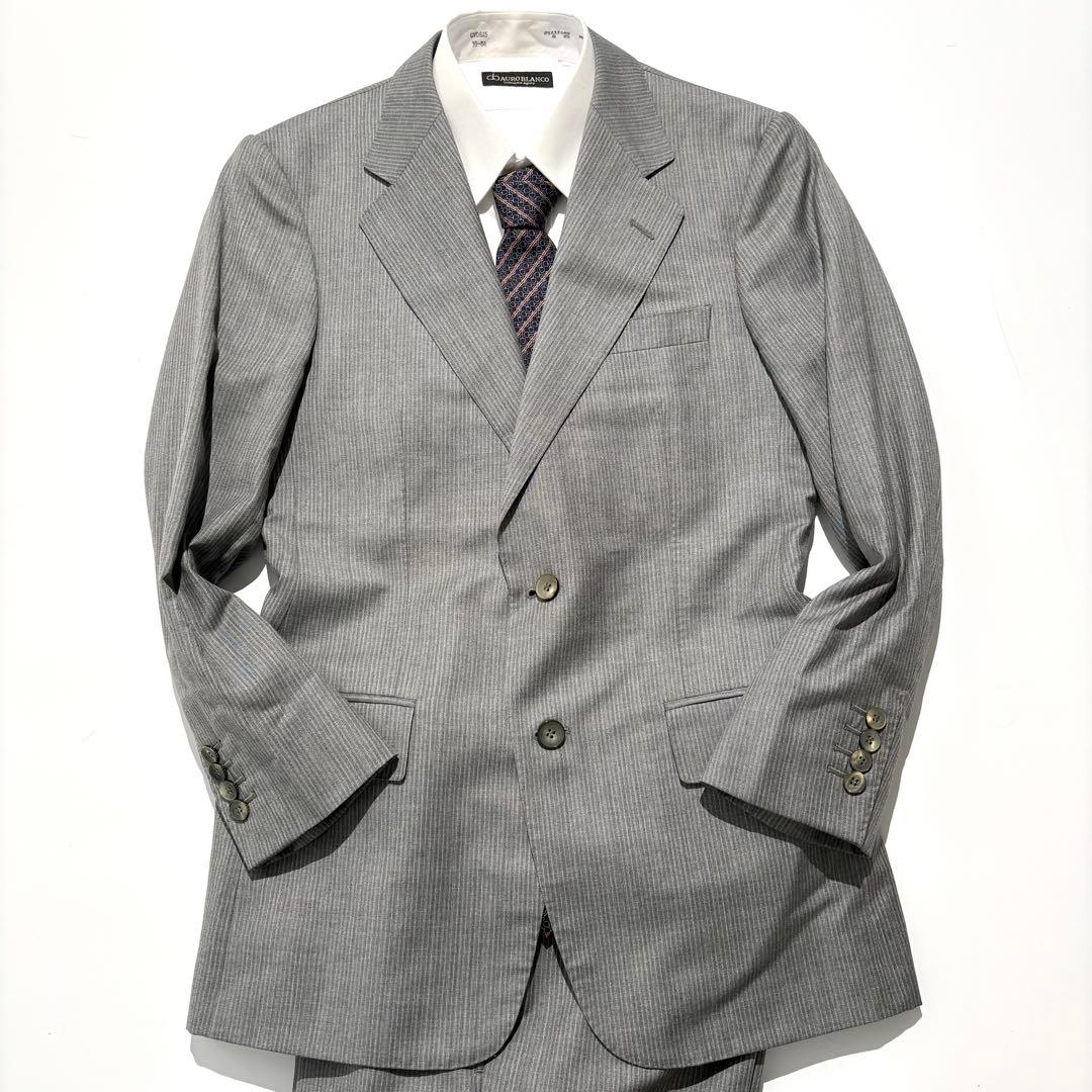 【極美品】GUCCI スーツ セットアップ グレー ストライプ 46