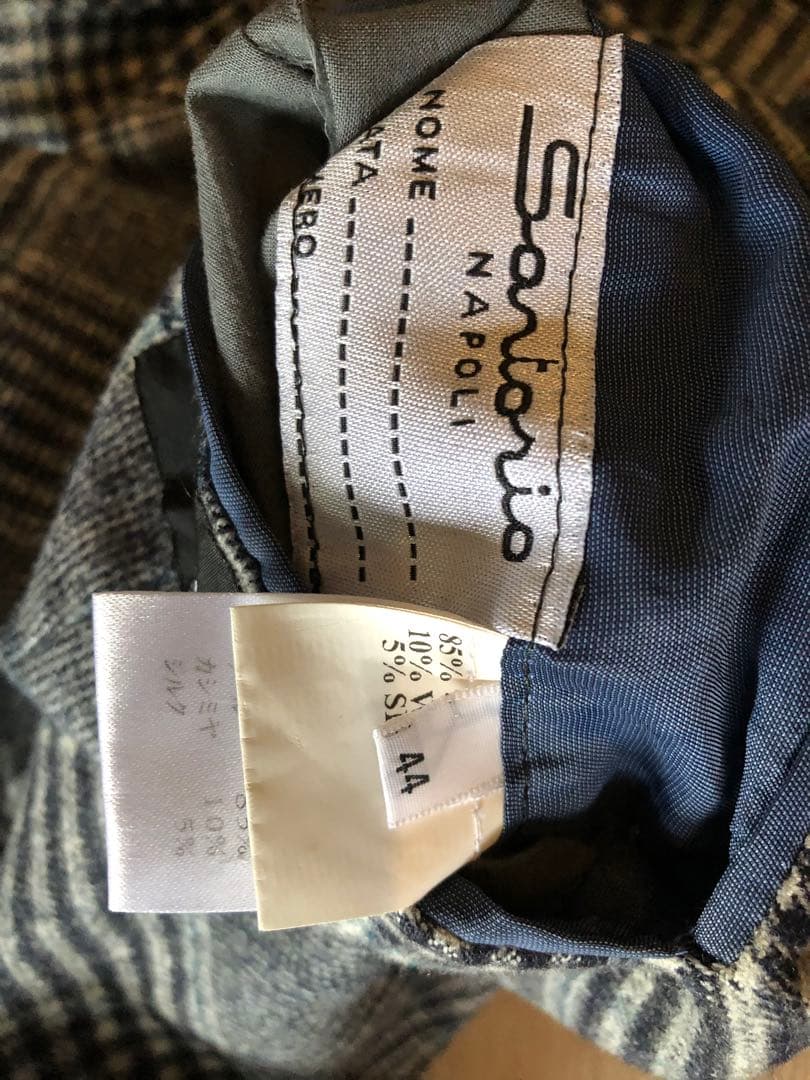 Santario チェック柄 ダブルブレストジャケット 44