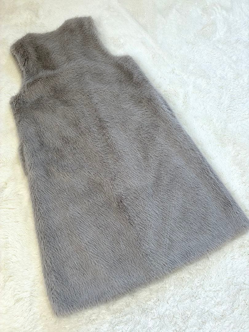 24AW イアパピヨネ スミスタイル フェイクフォックスロングベスト　ジレ