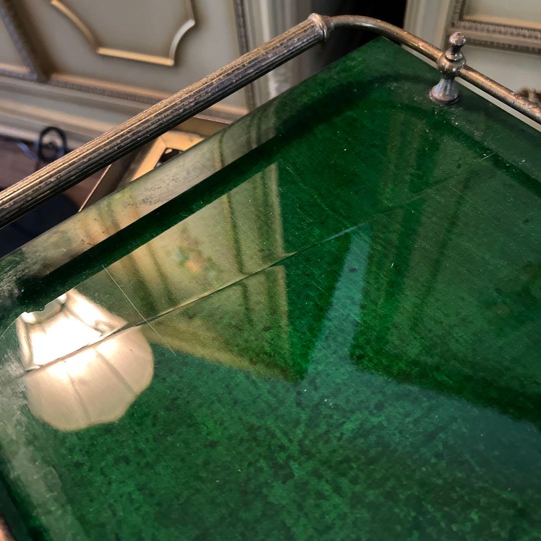 k062r118 深みのあるグリーン 真鍮 サービングトロリー/バーカート