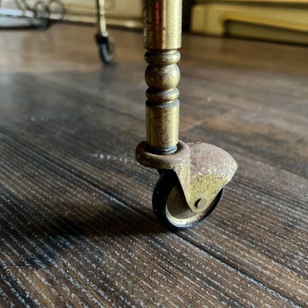 k062r118 深みのあるグリーン 真鍮 サービングトロリー/バーカート