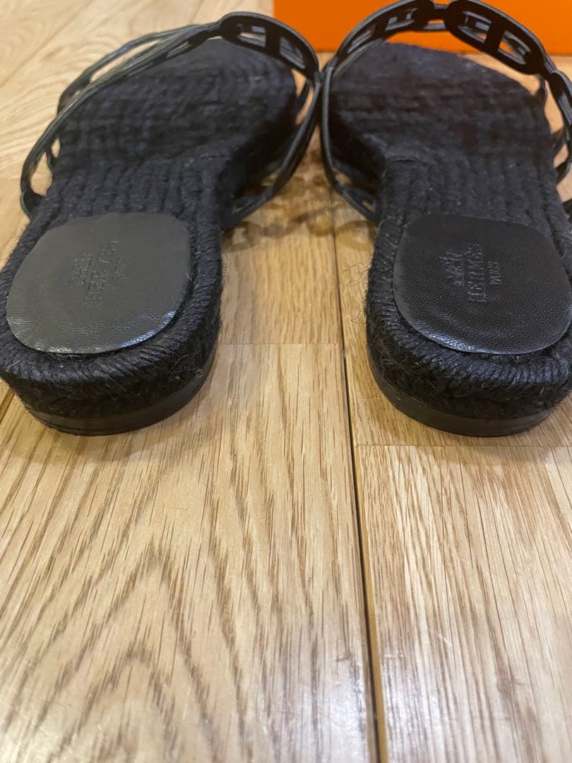 あーちゃん　エルメス アンコーヌ エスパドリーユ サンダル 38