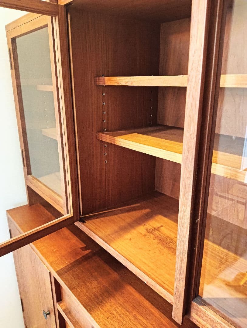 希少 チーク　カップボード　上部のみ 食器棚　キャビネット