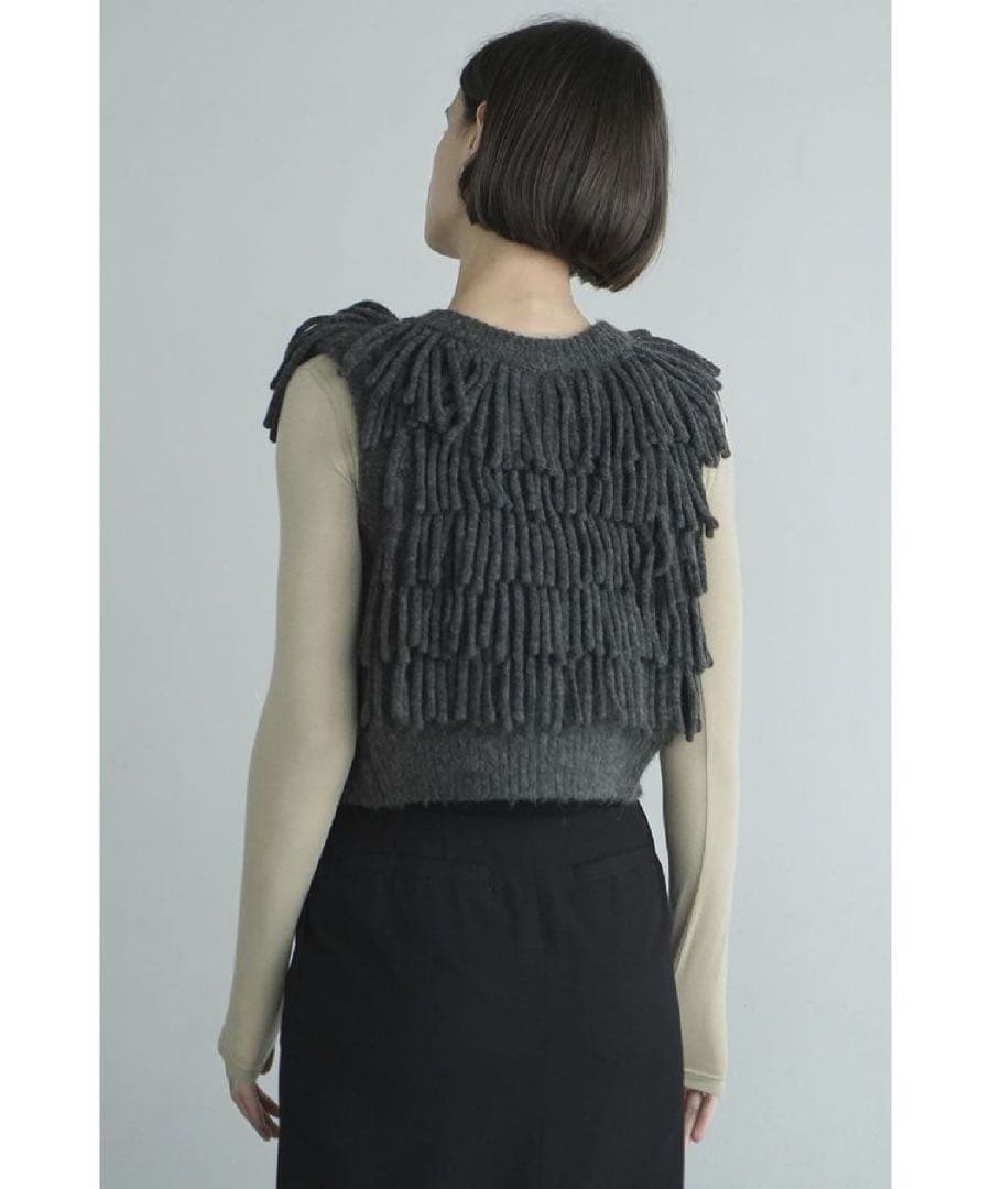新品未使用★CLANE/クラネ/W FACE FRINGE KNIT VEST