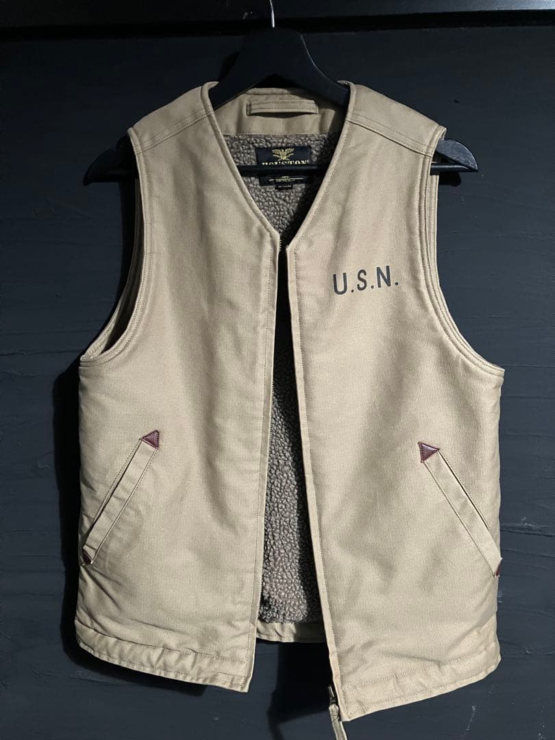 HOUSTON 50628 N-1デッキベスト ベージュ USN
