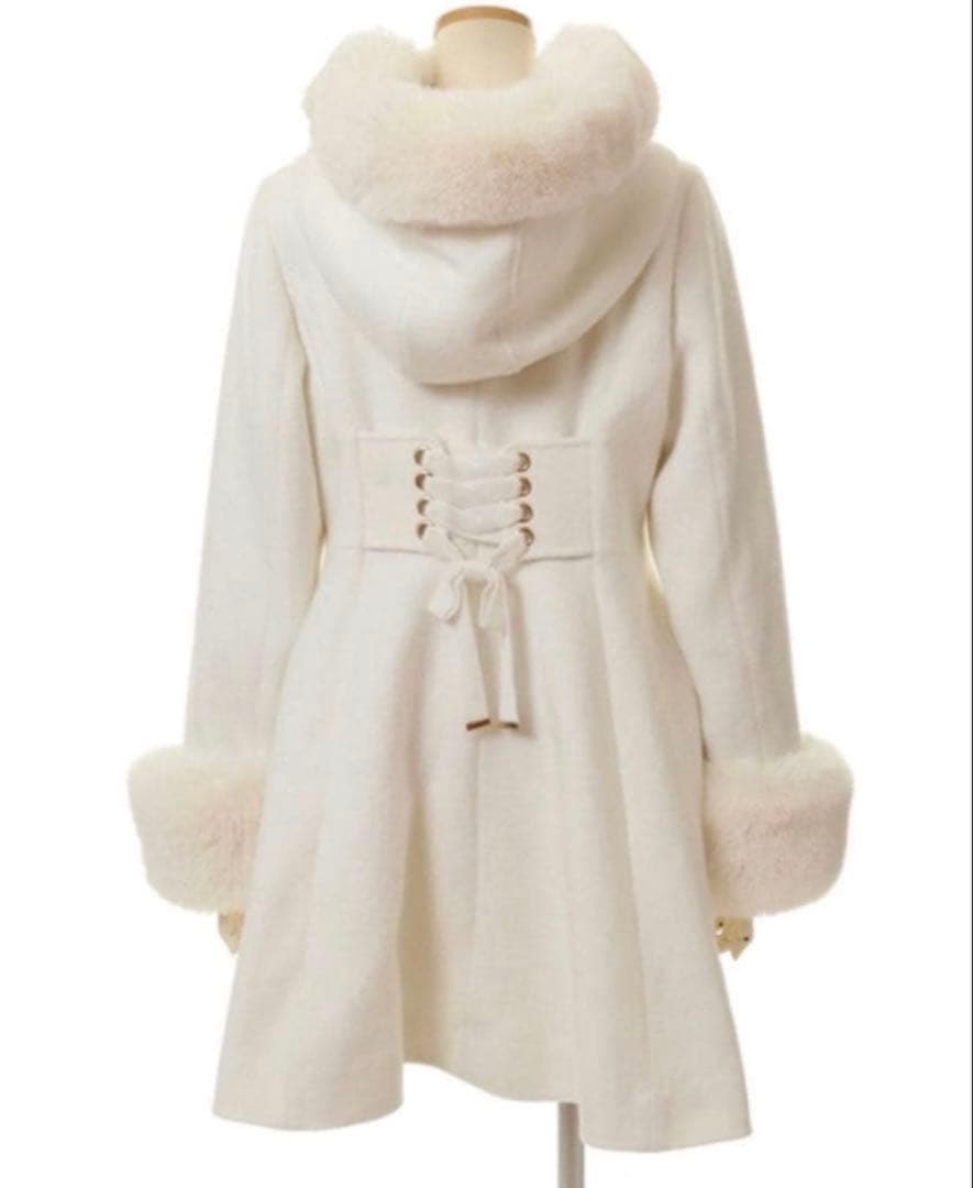 LIZLISA リズリサ リボンベルト フードコート ホワイト