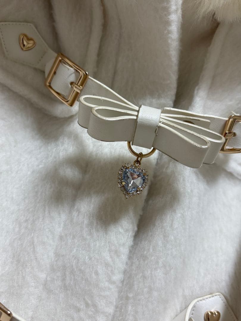 LIZLISA リズリサ リボンベルト フードコート ホワイト