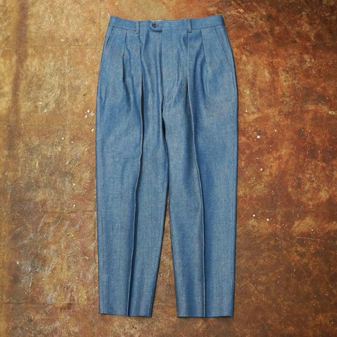 パンツ INTERIM DENIM 2-TUCK WIDE TAPERED SLACKS