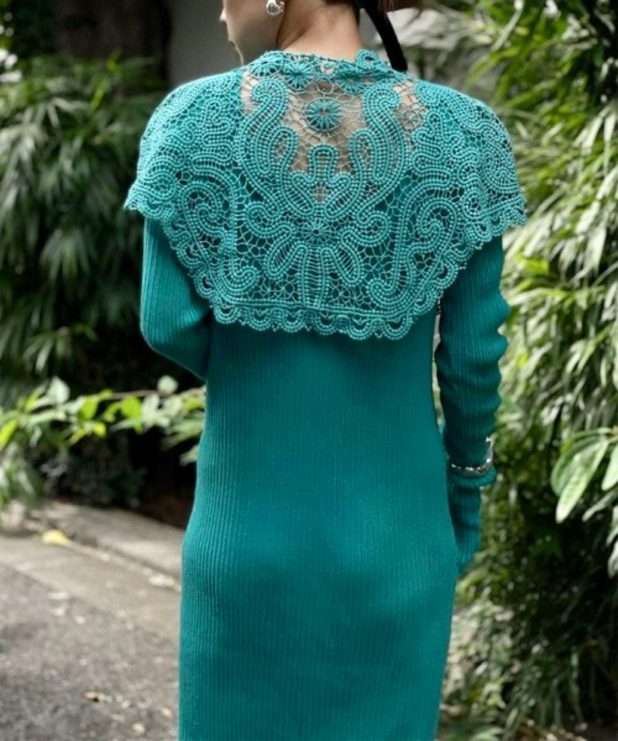 大人気！【Ameri】LACE COLLAR SET DRESS ワンピース