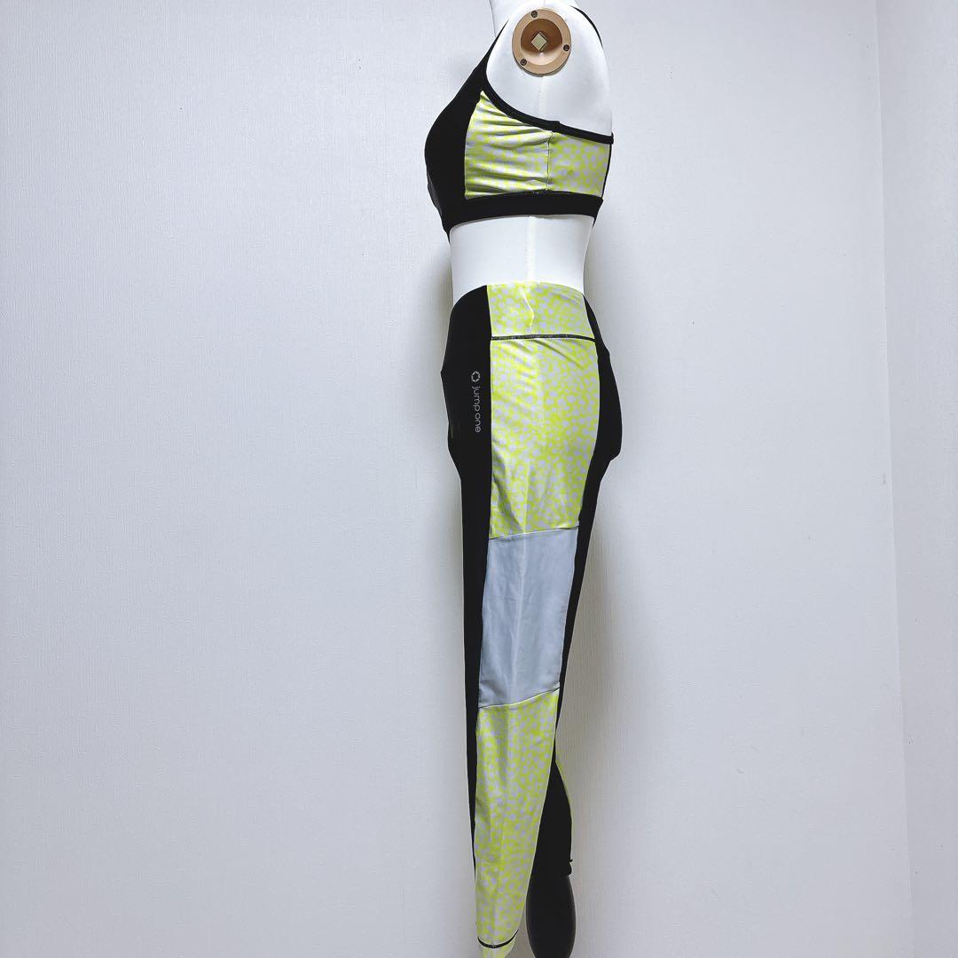 【ジャンプワン】ランダムドット ブラトップ レギンス 上下 フィットネスウェア