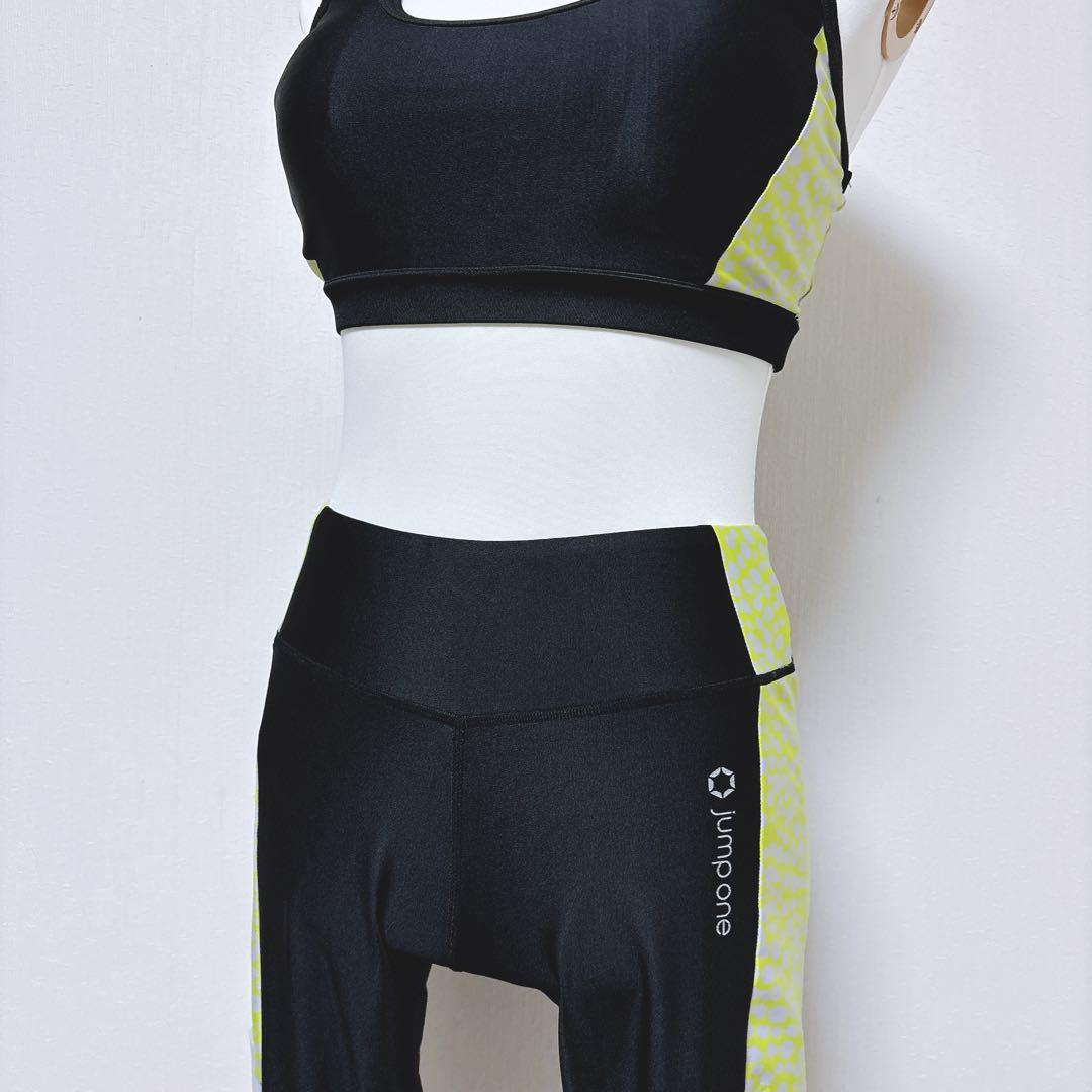 【ジャンプワン】ランダムドット ブラトップ レギンス 上下 フィットネスウェア