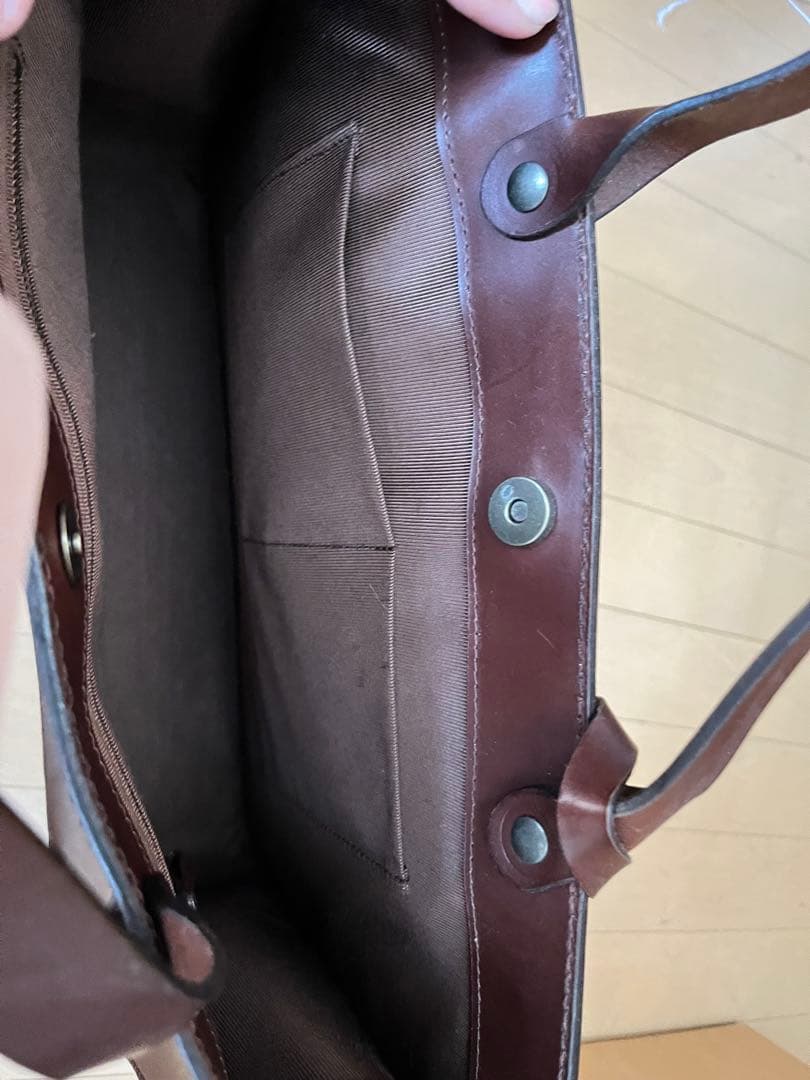 ハンドメイド　オーダー本革ブラウントートバッグ カードケース付き